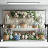 Lofaris Colorful Eggs Blooming Flowers Enchanting Backdrop